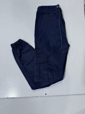 Navy Blue Cotton Cargo Pants