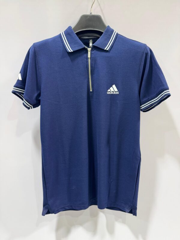 Men's Cotton Zipper Polo T-Shirt – Casual Half Sleeve Tee